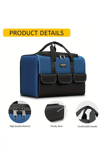Geantă Pentru Scule Albastră Material Oxford Rezistent Cu Bază Întărită Și Deschidere Largă 36*21*24cm