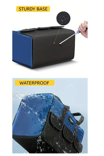 Geantă Pentru Scule Albastră Material Oxford Rezistent Cu Bază Întărită Și Deschidere Largă 36*21*24cm