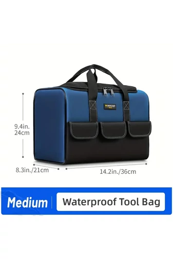 Geantă Pentru Scule Albastră Material Oxford Rezistent Cu Bază Întărită Și Deschidere Largă 36*21*24cm