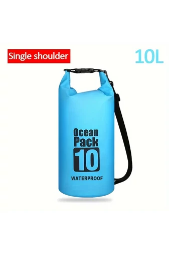 Sac Impermeabil Etans Multifuncțional 10L Albastru Bonluo 500D PVC Cu O Singură Bretea