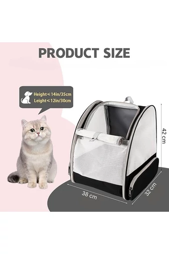 Rucsac Transport Animale De Companie Negru Pliabil Și Confortabil Din Material Oxford 48*38*32cm