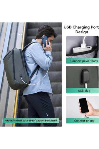 Rucsac Multifuncțional Mark Ryden Pentru Masliniu Laptop de 17.3 '' Material PU + Oxford, Port USB 45*33*20cm