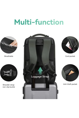 Rucsac Multifuncțional Mark Ryden Pentru Masliniu Laptop de 17.3 '' Material PU + Oxford, Port USB 45*33*20cm