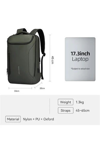 Rucsac Multifuncțional Mark Ryden Pentru Masliniu Laptop de 17.3 '' Material PU + Oxford, Port USB 45*33*20cm