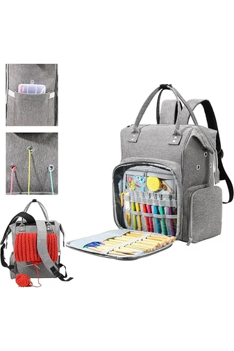 Rucsac Pentru Depozitare Fire și Accesorii de Tricotat 28L Material Rezistent Oxford 600D