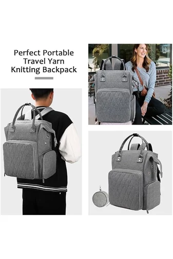 Rucsac Pentru Depozitare Fire și Accesorii de Tricotat 28L Material Rezistent Oxford 600D