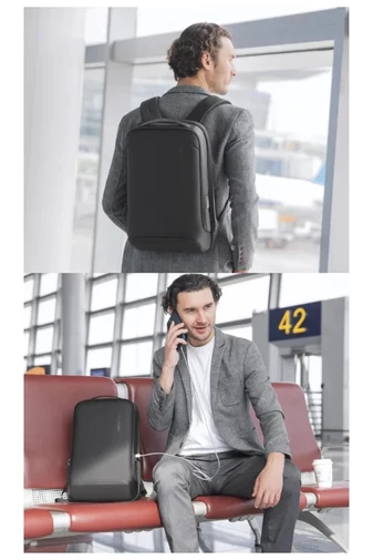 Rucsac Business Antifurt Gri Mark Ryden Oxford Durabil Port USB 42*30*11 cm Compartiment Laptop 15.6&quot;