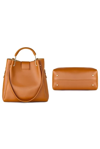 Bonluo Set Geantă De Umăr Bej Cu Geantă Crossbody Și O Poșetă (3buc)