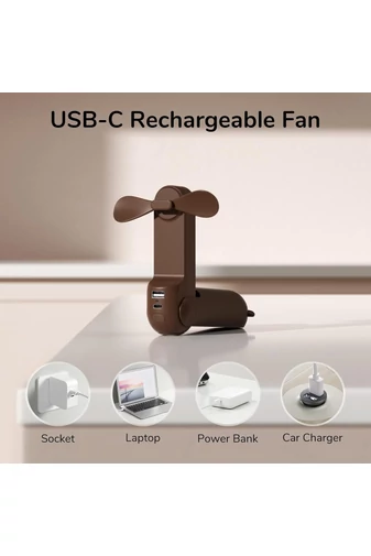 Ventilator Portabil Maro Pliabil F8X 3-în-1 Cu Baterie Externă Și Lanternă 4000mAh, USB-C