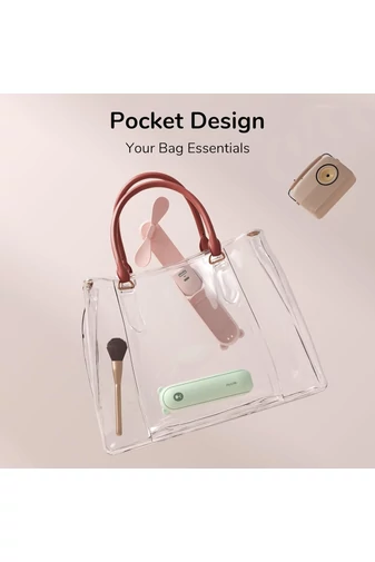 Ventilator Portabil Verde Pliabil F8X 3-în-1 Cu Baterie Externă Și Lanternă 4000mAh, USB-C