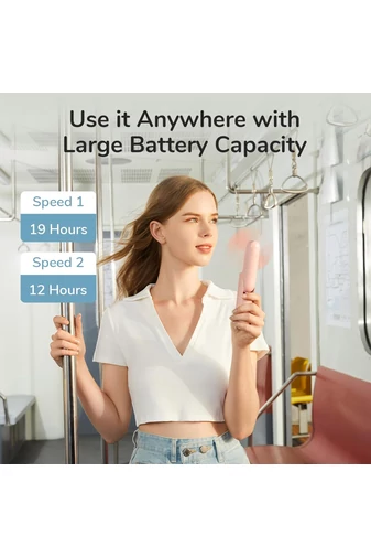 Ventilator Portabil Roz Pliabil F8X 3-în-1 Cu Baterie Externă Și Lanternă 4000mAh, USB-C