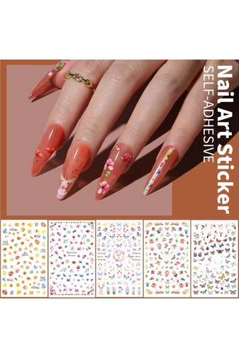 Set Nail Art Complet Pensule, Paiete, Autocolante, Strasuri Și Folii Pentru Manichiură Creativă