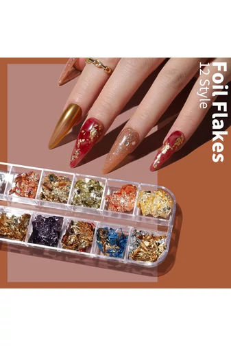 Set Nail Art Complet Pensule, Paiete, Autocolante, Strasuri Și Folii Pentru Manichiură Creativă