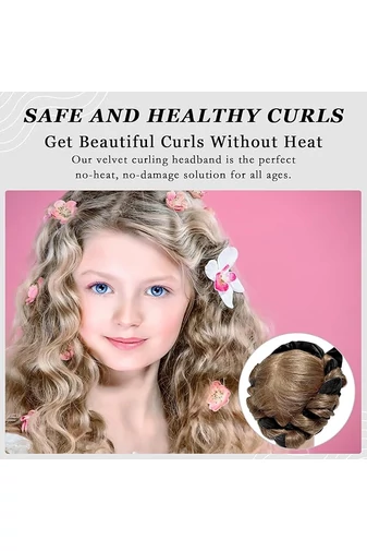 Set Cadou Pentru Bucle Negru Fără Căldură Bentită De Coafat Pentru Onduleuri Naturale