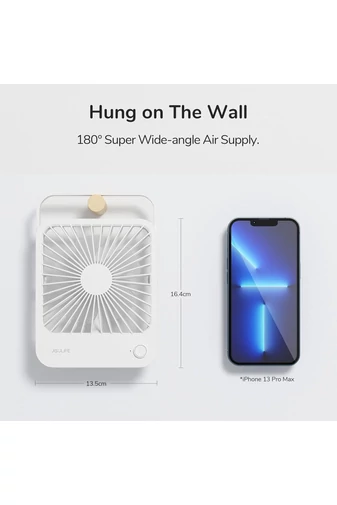 Ventilator Portabil Ultra-Subțire Alb 4 Trepte De Viteză Design Pliabil 2000mAh Silentios