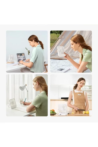 Ventilator Portabil Ultra-Subțire Alb 4 Trepte De Viteză Design Pliabil 2000mAh Silentios