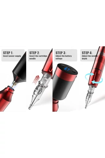 Set Complet Pentru Tatuaje Profesionale Mașină Pen Wireless Cernala Accesorii Si Ace
