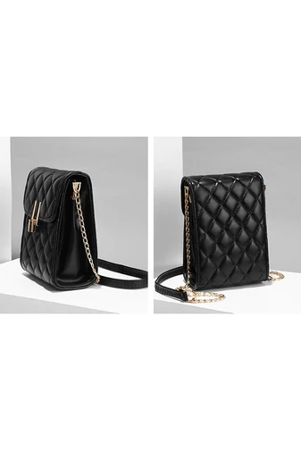 Geantă De Umăr Damă Albă Din PU Model Matlasat Compartimente Multiple 18.5x13x8cm
