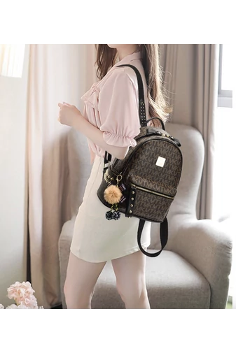 Rucsac Fashion Maro Din Piele PU Impermeabil Bonluo Rezistent Si Elegant 30*26*17cm
