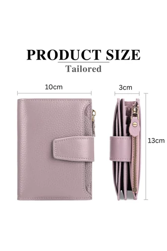 Portofel Dama Din PU Cu Protecție RFID Violet Bonluo 10*13*3cm