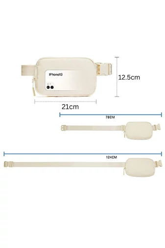Borsetă Din Poliester Bej Impermeabilă Buzunar Antifurt Curea Reglabilă Bonluo 21*12,5cm