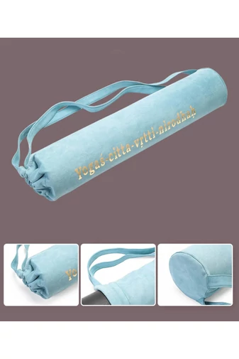 Geantă Pentru Saltea De Yoga Din Material Imitație De Piele Întoarsă Albastru Deschis Sport, Fitness Bonluo 75*15*15cm