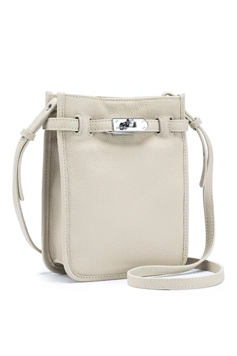 Geantă Crossbody Din Piele Naturală Bej Cu Design Practic Și Curea Reglabilă Bonluo 22*17,5*7cm