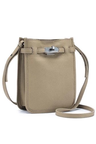 Geantă Crossbody Din Piele Naturală Kaki Cu Design Practic Și Curea Reglabilă Bonluo 22*17,5*7cm