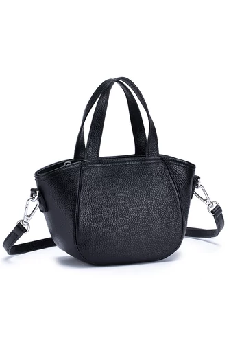 Geantă De Mana Din Piele Naturală Neagra Elegantă Practică Bonluo 13*14*8,5cm 