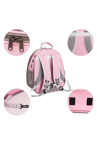 Rucsac Animale De Companie Negru Bonluo  Extensibil Cu Panou Transparent Oxford 600D + PC 42*29*31cm