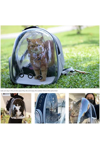 Rucsac Animale De Companie Negru Bonluo  Extensibil Cu Panou Transparent Oxford 600D + PC 42*29*31cm