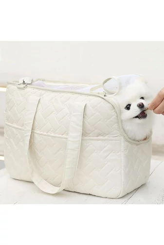 Geantă De Transport Pentru Animale De Companie Alba Stil Tote Bonluo 30*41cm