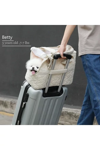 Geantă De Transport Pentru Animale De Companie Alba Stil Tote Bonluo 30*41cm