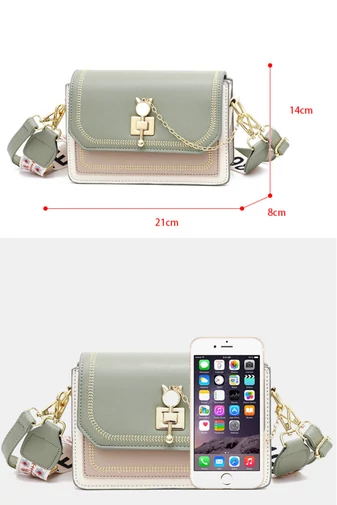 Geantă Crossbody Elegantă Neagră Bonluo Din PU Cu Două Tipuri De Bretele 14*21*8cm