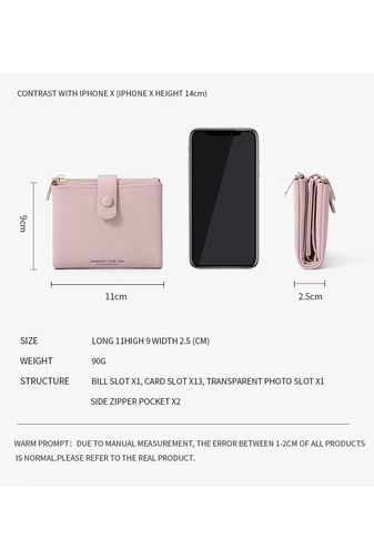 Portofel Dama Compact Roz Bonluo Din PU Ultra Ușor 9*11*2,5cm