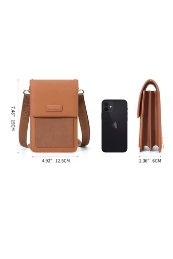 Geantă Crossbody Mini Multifuncțională Din PU Roz Bonluo Design Elegant 19*12,5*6cm