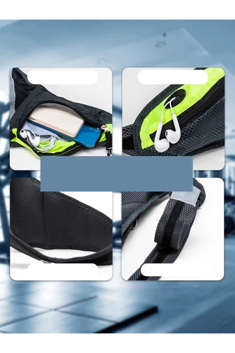 Borseta Sport Unisex Cu Suport Pentru Sticlă Bonluo Negru Cu Verde 