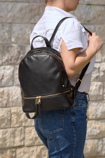 Rucsac Damă Elegant Bej Cu Multiple Compartimente Bonluo 30*27*11 Din PU 