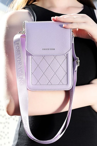 Geantă Crossbody Mini Din PU Violet Bonluo Cu Design Practic Și Curea Reglabilă 19*12,5*6cm