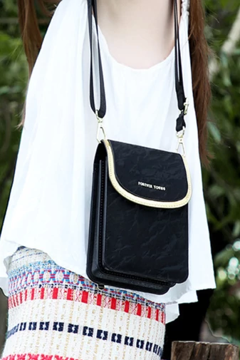 Geantă Crossbody Multifuncțională Neagră Bonluo Design Compact Elegant 20*13*6cm