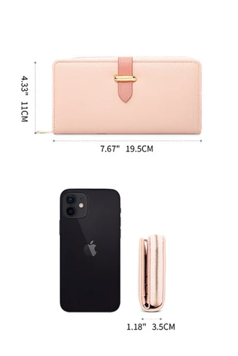 Portofel Dama Elegant Din Piele PU Bonluo Vișiniu 11*19.5*3.5cm