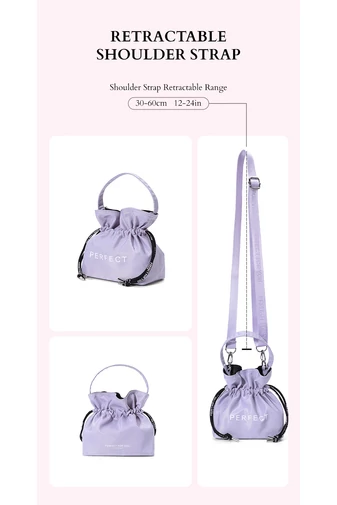 Geanta De Mana Mini Impermeabilă Bonluo Violet Deschis Design Modern Cu Curea Reglabilă 19*17*10cm