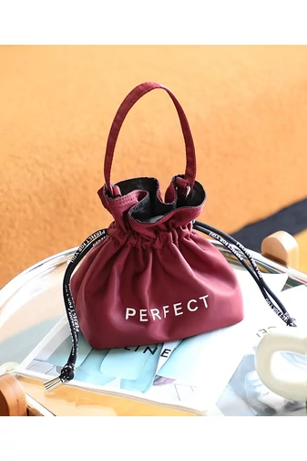 Geanta De Mana Mini Impermeabilă Bonluo Vișinie Design Modern Cu Curea Reglabilă 19*17*10cm