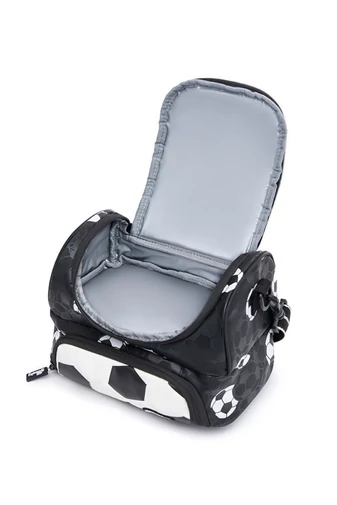 Geanta Crossbody Termoizolantă Pentru Copii Bonluo Negru Cu Model Fotbal Auriu Impermeabilă 18*25*16cm