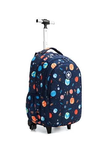  Set 3 în 1 Rucsac Rotile 16” Școlar Bonluo Pentru Copii Galaxie Geantă De Prânz Și Penar Capacitate 20-35L