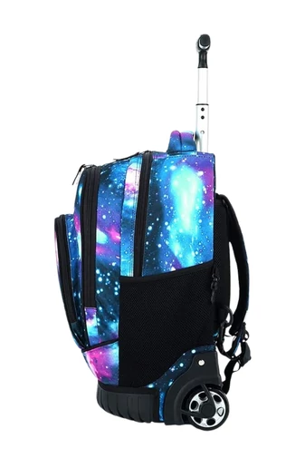 Bonluo Ghiozdan Pe Roți Albastru Colorat Din Material Impermeabil Dimensiune 48*31*21cm