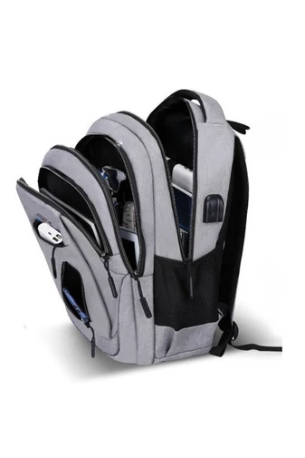 Rucsac Multifuncțional Din Țesătură Oxford Impermeabil Și Rezistent Cu Spațiu USB Negru 47*33*17cm