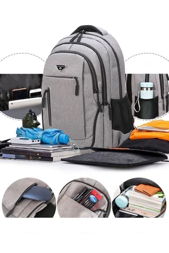 Rucsac Multifuncțional Din Țesătură Oxford Impermeabil Și Rezistent Cu Spațiu USB Negru 47*33*17cm