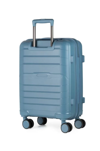 Troler De Cabină Ormi Gri Albastrui Polipropilen De Calitate Premium Extrem De Rezistent Cu Roți Detașabile 53*35*20cm