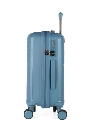 Troler De Cabină Ormi Gri Albastrui Polipropilen De Calitate Premium Extrem De Rezistent Cu Roți Detașabile 53*35*20cm
